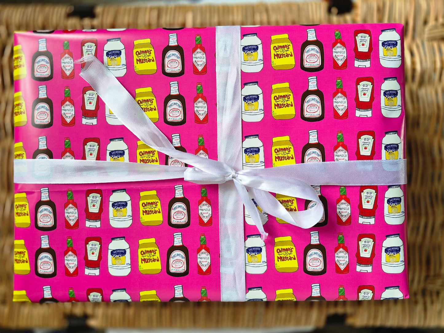Sauce print wrapping paper (pink)