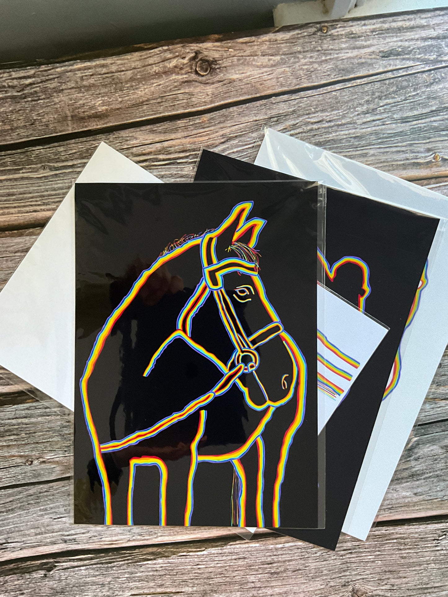Rainbow horse art print