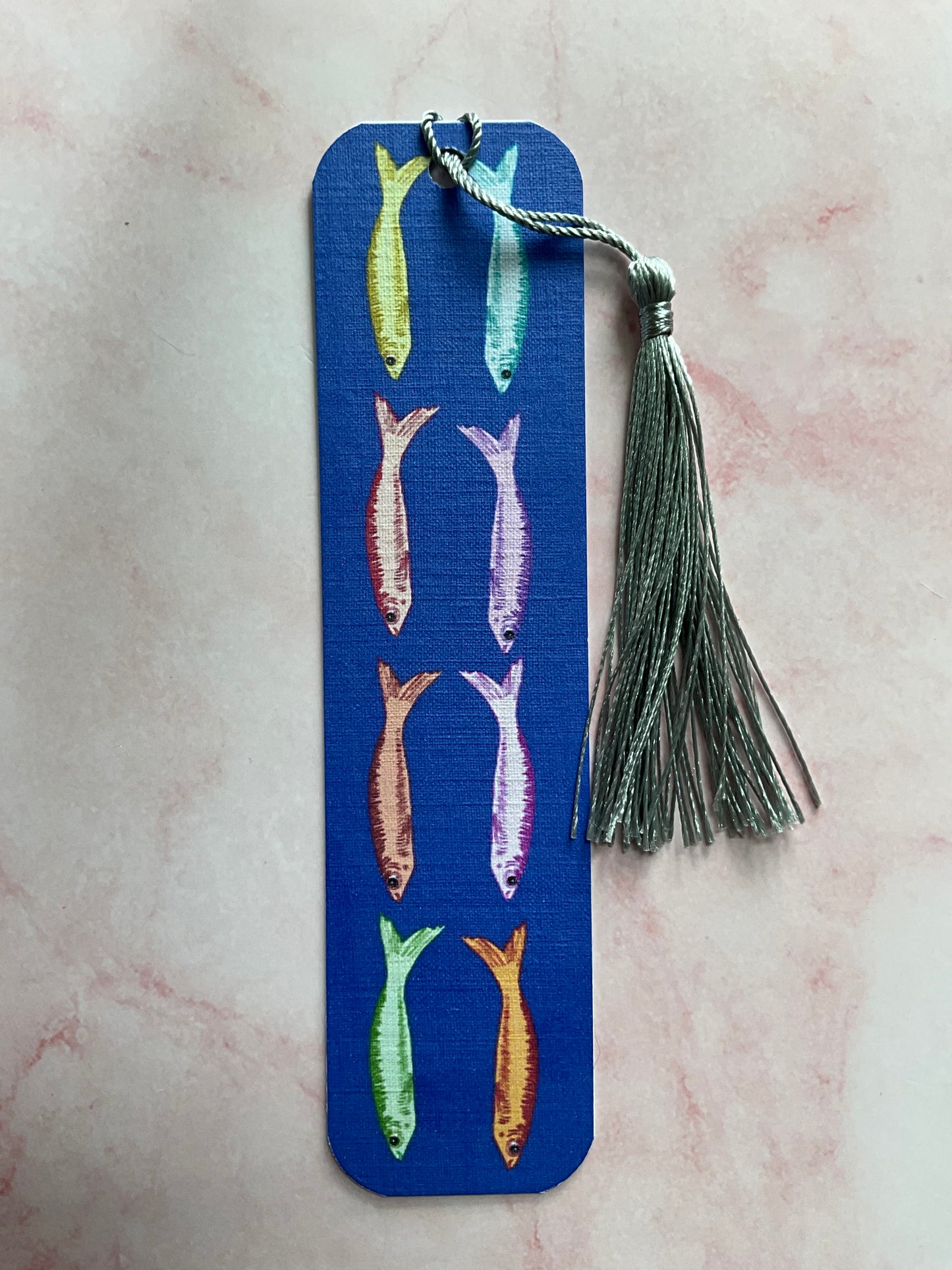 “The Fish” - mackerel print bookmark | Handmade fish print bookmark
