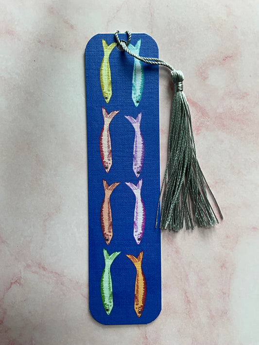 “The Fish” - mackerel print bookmark | Handmade fish print bookmark
