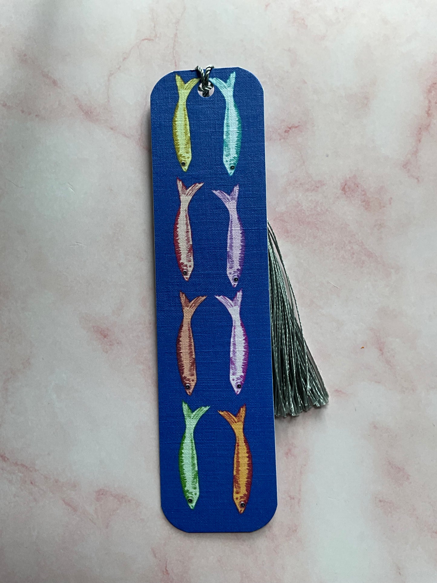 “The Fish” - mackerel print bookmark | Handmade fish print bookmark