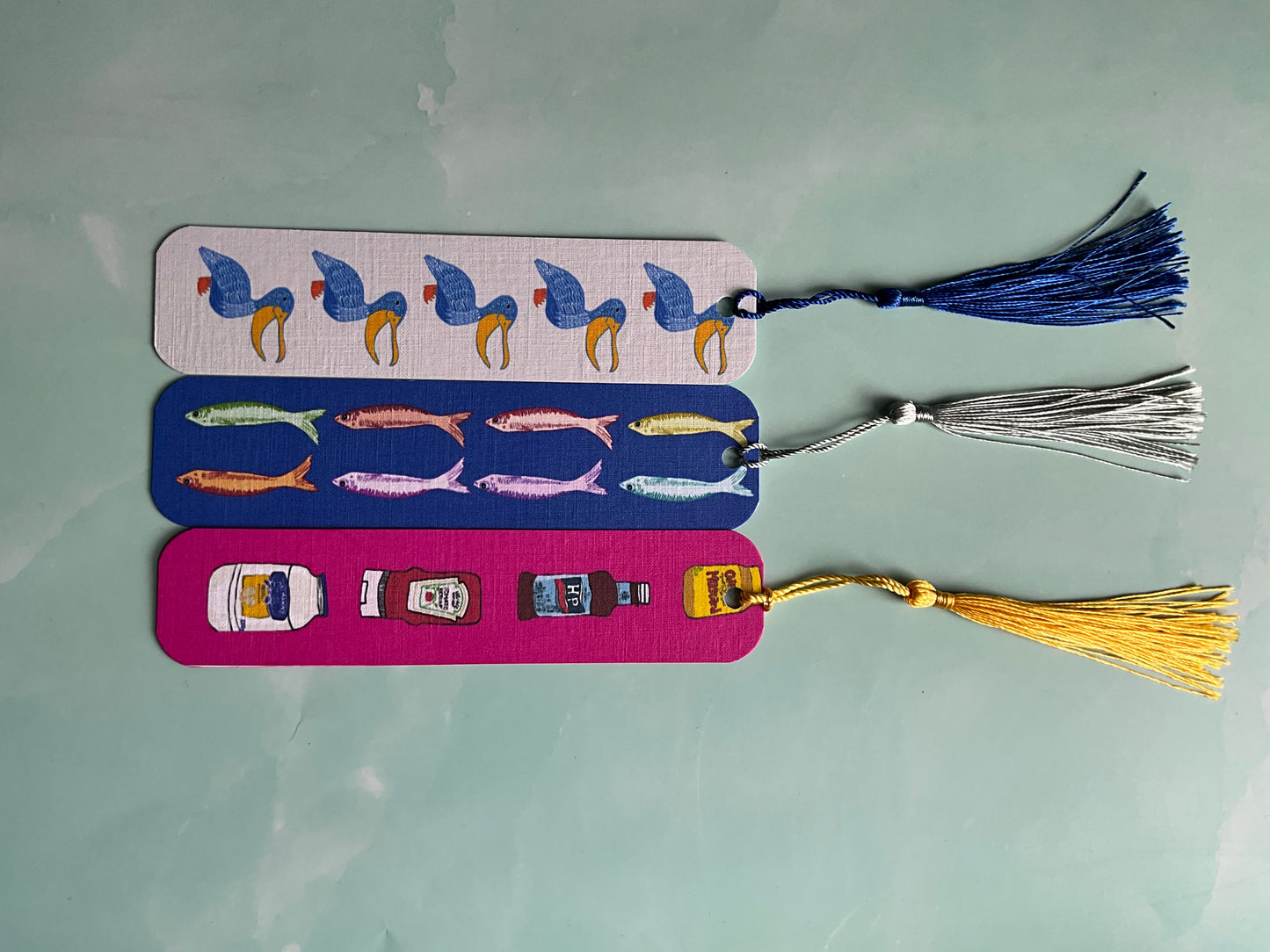 “The Fish” - mackerel print bookmark | Handmade fish print bookmark