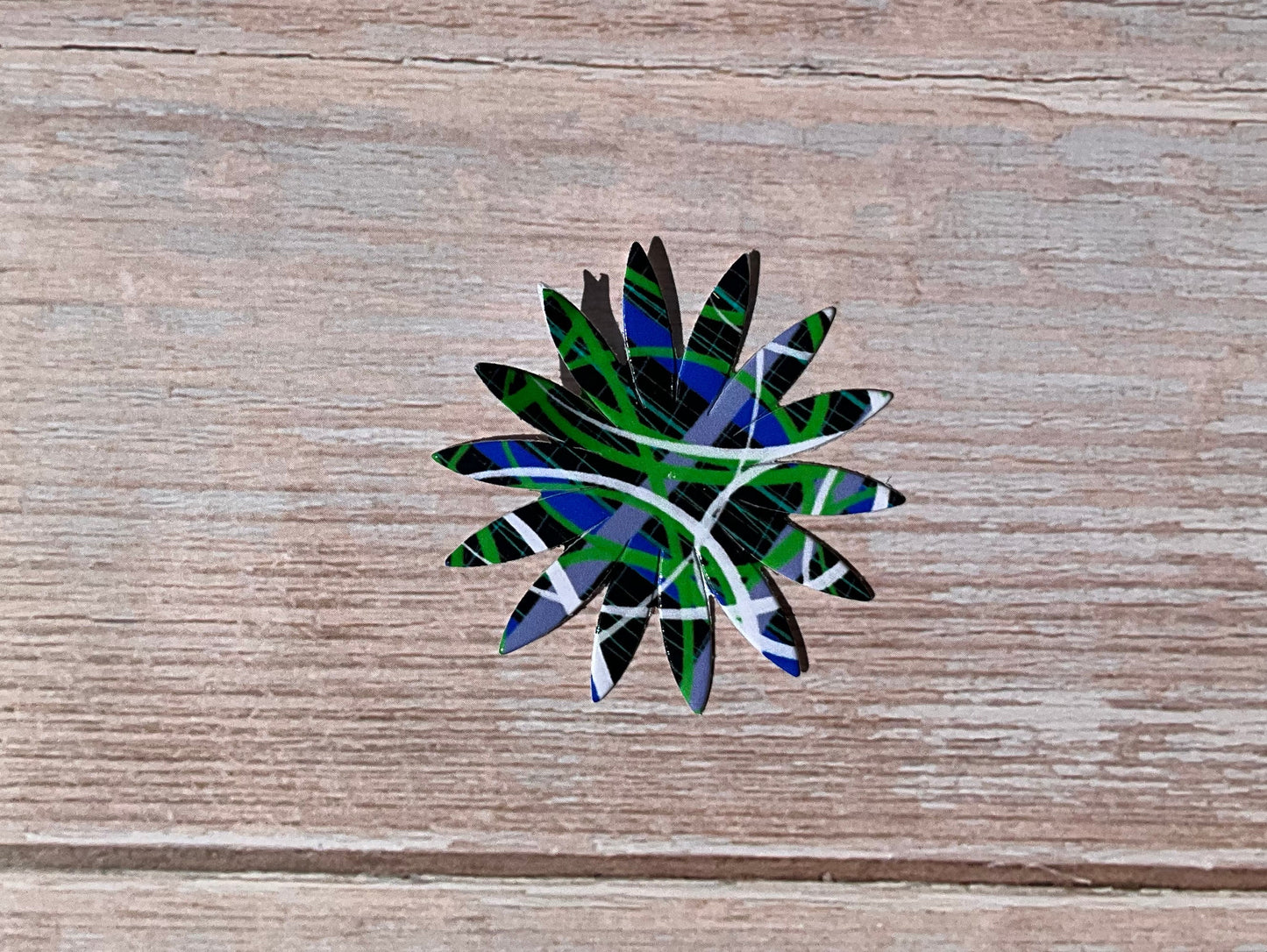 Green, black and blue sunflower vinyl sticker