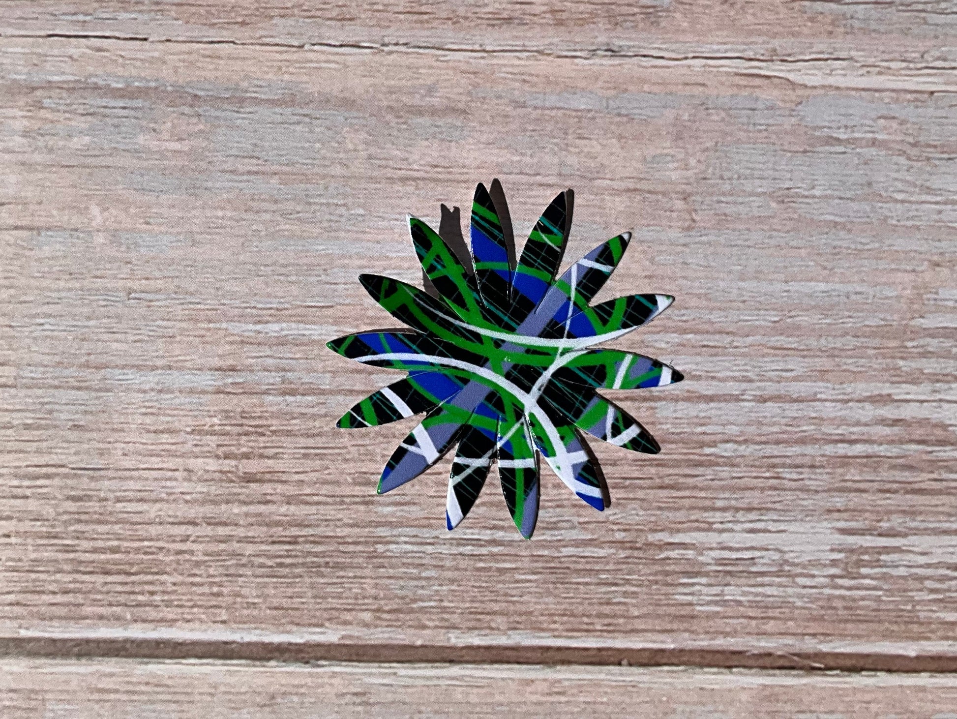 Green, black and blue sunflower vinyl sticker