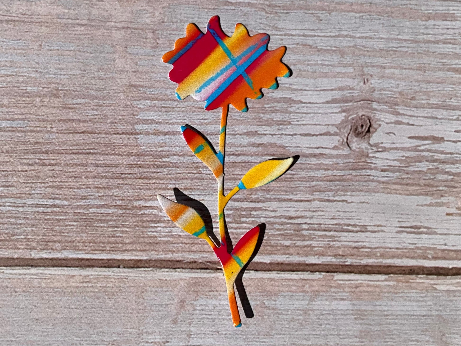 Colourful sunflower shaped cut die  sticker