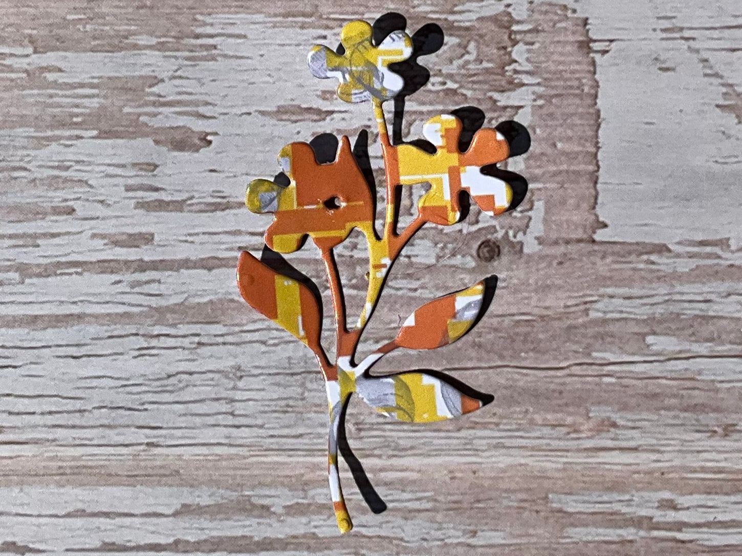 Yellow and orange patterned buttercup flower sticker
