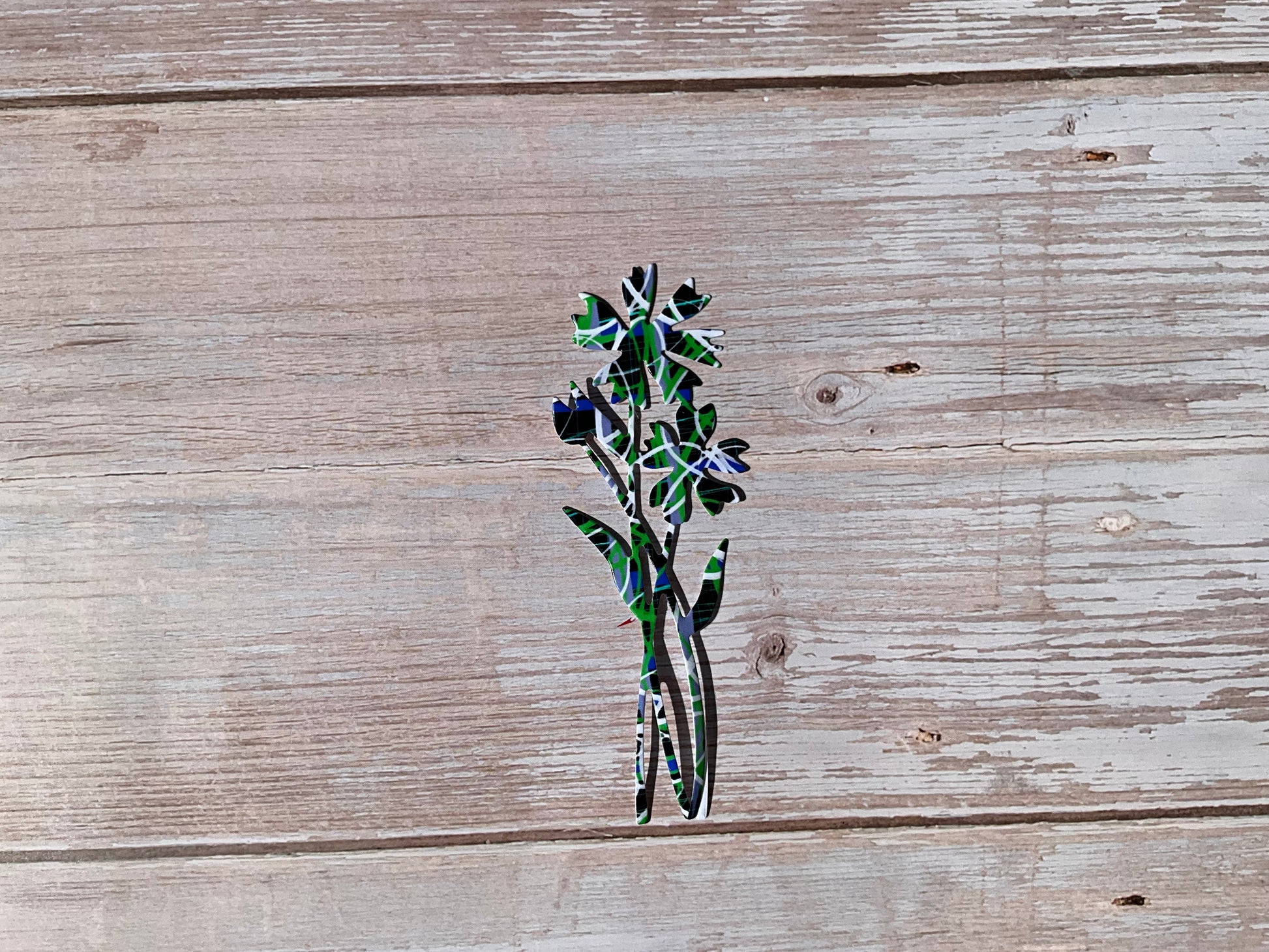 Black, green and blue cornflower vinyl sticker