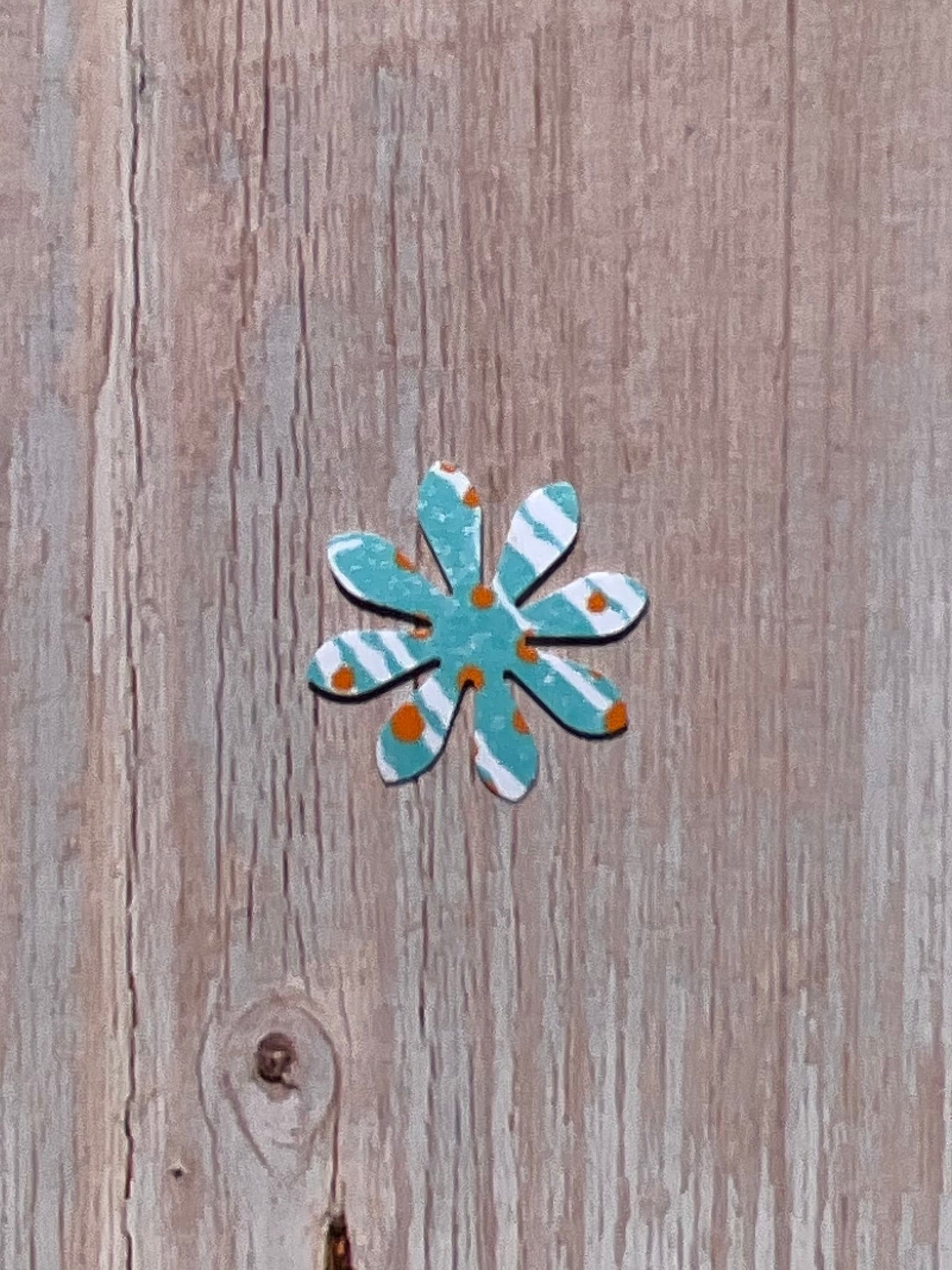 Turquoise and orange daisy flower sticker
