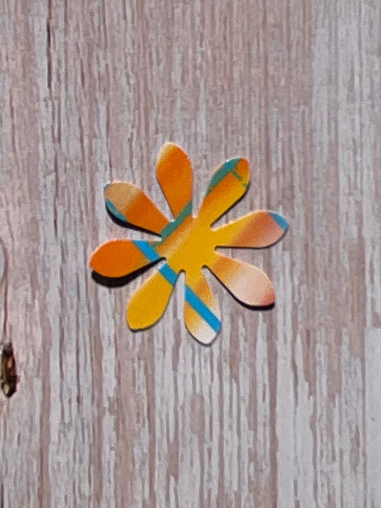 Yellow and blue patterned daisy flower vinyl sticker