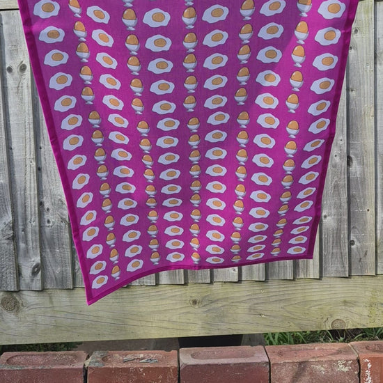 pink egg print tea towel video